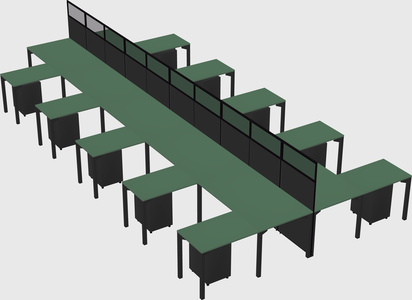 Shared l-shape cubicle
