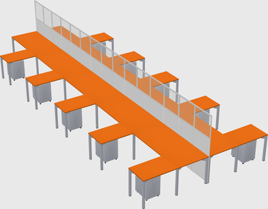 Shared l-shape cubicle