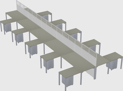 Shared l-shape cubicle