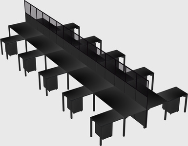 Shared l-shape cubicle