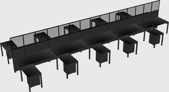 Shared l-shape cubicle