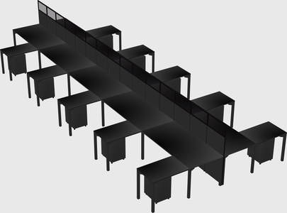 Shared l-shape cubicle