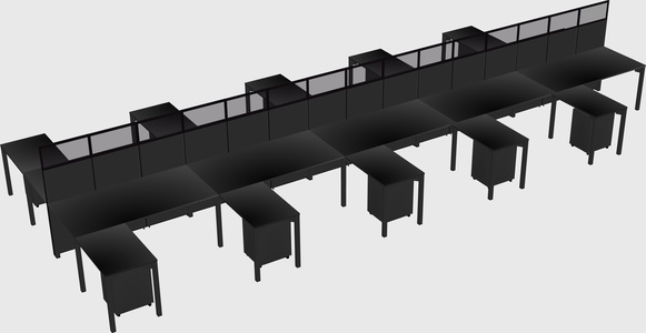 Shared l-shape cubicle