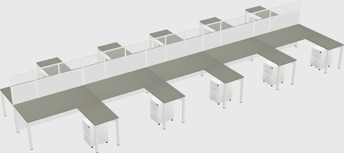 Shared l-shape cubicle