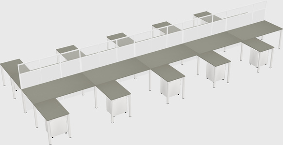 Shared l-shape cubicle