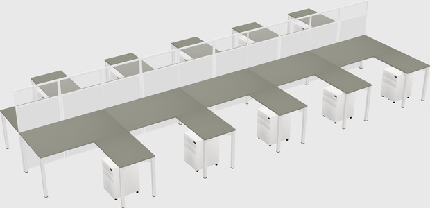 Shared l-shape cubicle