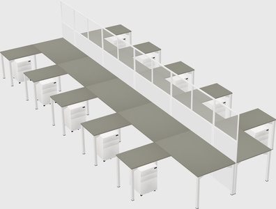Shared l-shape cubicle
