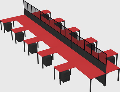 Shared l-shape cubicle