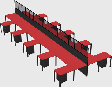 Shared l-shape cubicle