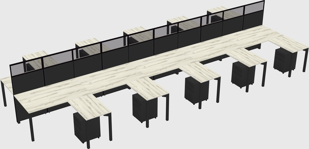 Shared l-shape cubicle