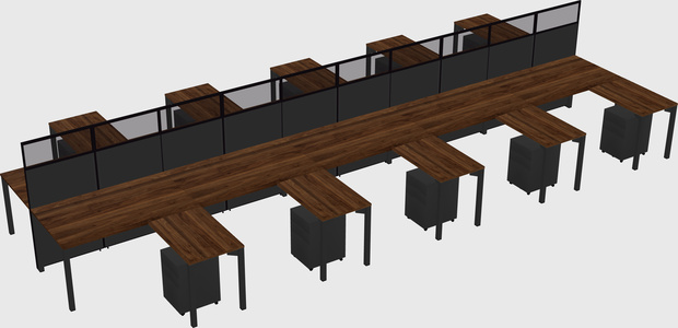 Shared l-shape cubicle