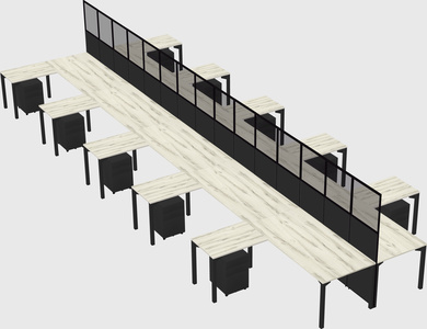 Shared l-shape cubicle