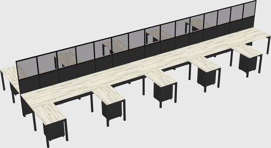 Shared l-shape cubicle