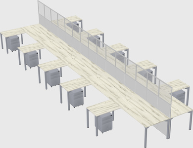 Shared l-shape cubicle