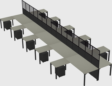 Shared l-shape cubicle