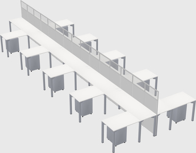 Shared l-shape cubicle