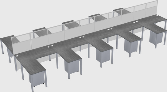 Shared l-shape cubicle