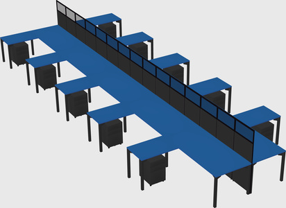 Shared l-shape cubicle