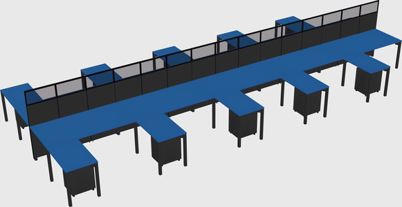 Shared l-shape cubicle