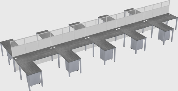Shared l-shape cubicle
