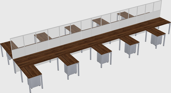 Shared l-shape cubicle