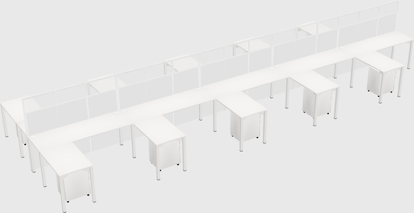 Shared l-shape cubicle