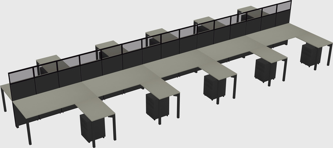 Shared l-shape cubicle