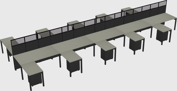 Shared l-shape cubicle