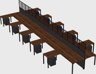 Shared l-shape cubicle
