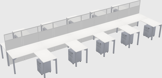 Shared l-shape cubicle