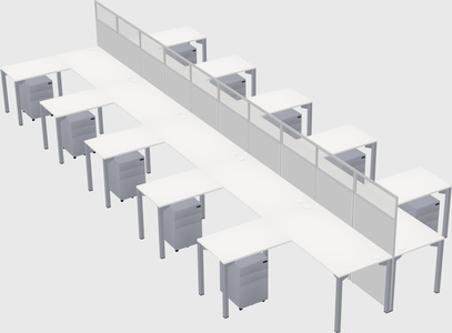 Shared l-shape cubicle
