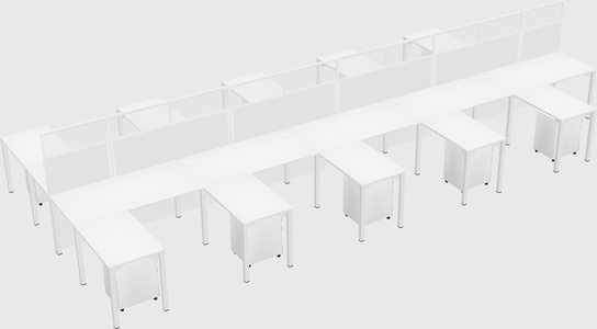 Shared l-shape cubicle