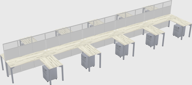 Shared l-shape cubicle