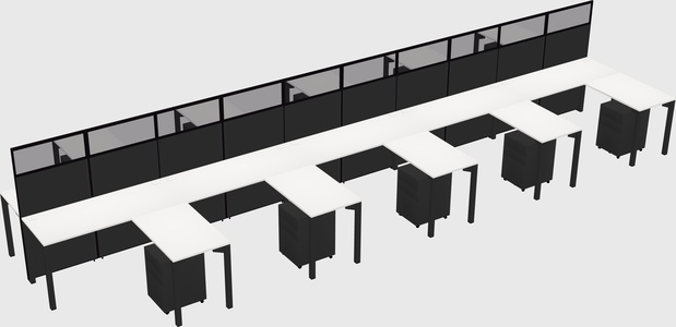 Shared l-shape cubicle