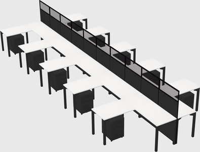 Shared l-shape cubicle