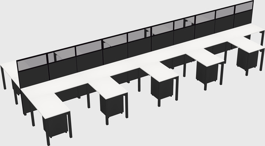 Shared l-shape cubicle