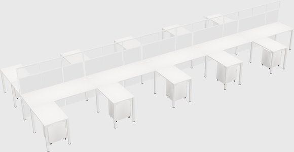 Shared l-shape cubicle