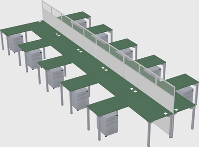 Shared l-shape cubicle
