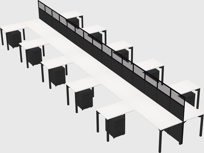 Shared l-shape cubicle