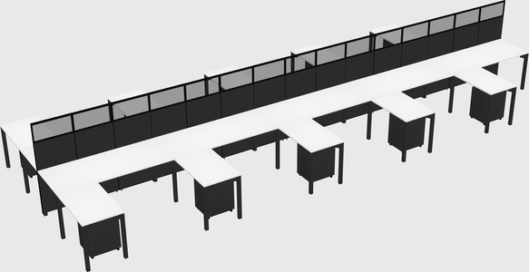 Shared l-shape cubicle