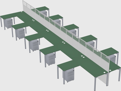 Shared l-shape cubicle