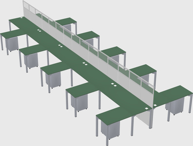 Shared l-shape cubicle