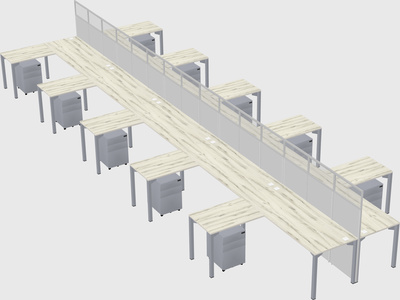Shared l-shape cubicle