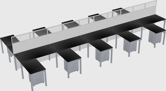 Shared l-shape cubicle