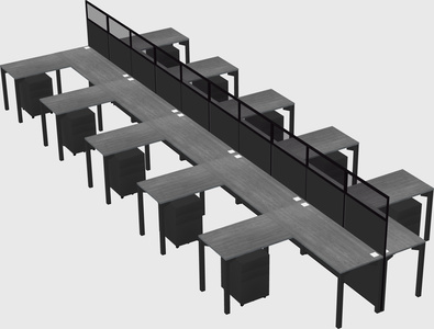 Shared l-shape cubicle