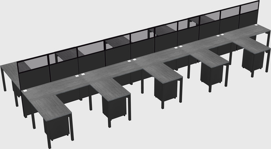 Shared l-shape cubicle