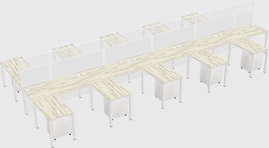Shared l-shape cubicle