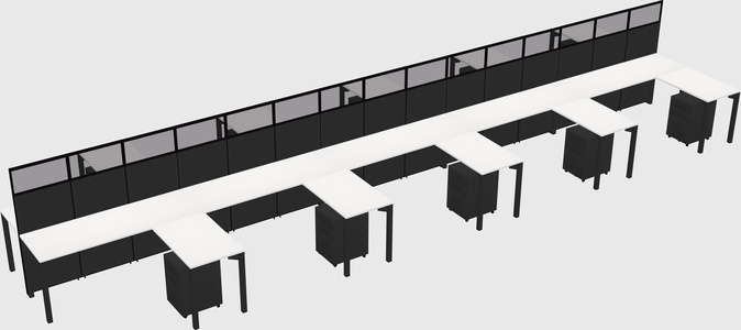 Shared l-shape cubicle