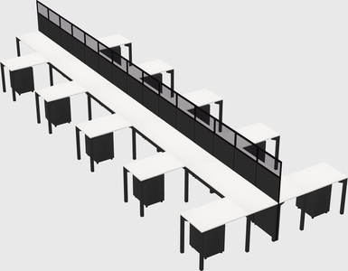 Shared l-shape cubicle