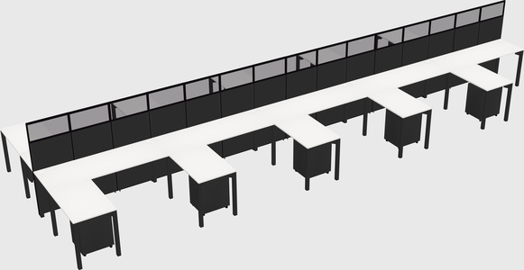 Shared l-shape cubicle